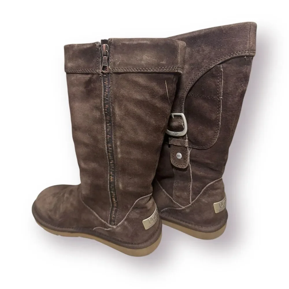 UGG Women’s Boots Cargo III Leather Suede Sheepskin Pockets‎ on Boots Sz 6 Brown
